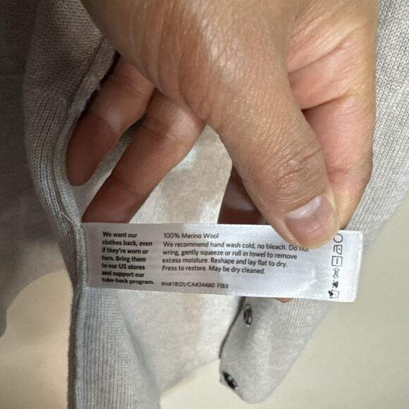 Eileen Fisher Merino Wool V-Neck Long Cardigan Pearl Sz M - Picture 11 of 15